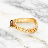 Women's  Genuine Garnet Vintage Ring 1970s 18k Gold Birthstone Ring Antique Limited Stock - Never Worn