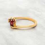 Vintage Genuine Ruby and Clear Crystal Women's Ring 18k Gold - Limited Stock - Never Worn Dainty Ring