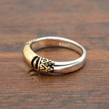 Vintage Women's Band Ring 18k Yellow and White Gold Antique Womans Stacking Ring Jewelry 