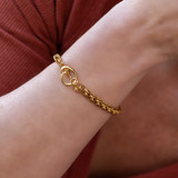 Vintage Oscar De La Renta Gold Tone Braided Link Bracelet 