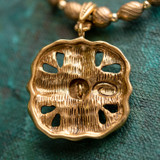 Vintage Oscar De La Renta 16 Inch Antiqued Gold Tone Pendant Necklace #OSN-438-Y
