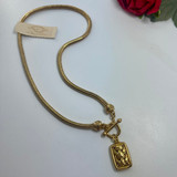 Vintage Oscar De La Renta 18 Inch Yellow Gold Pendant Necklace 1 Inch Pendant OSN-612-Y Antique Womans Jewelry