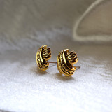 Vintage Oscar De La Renta X Gold Tone Earrings Stamped with OSCAR Logo #OSE-610