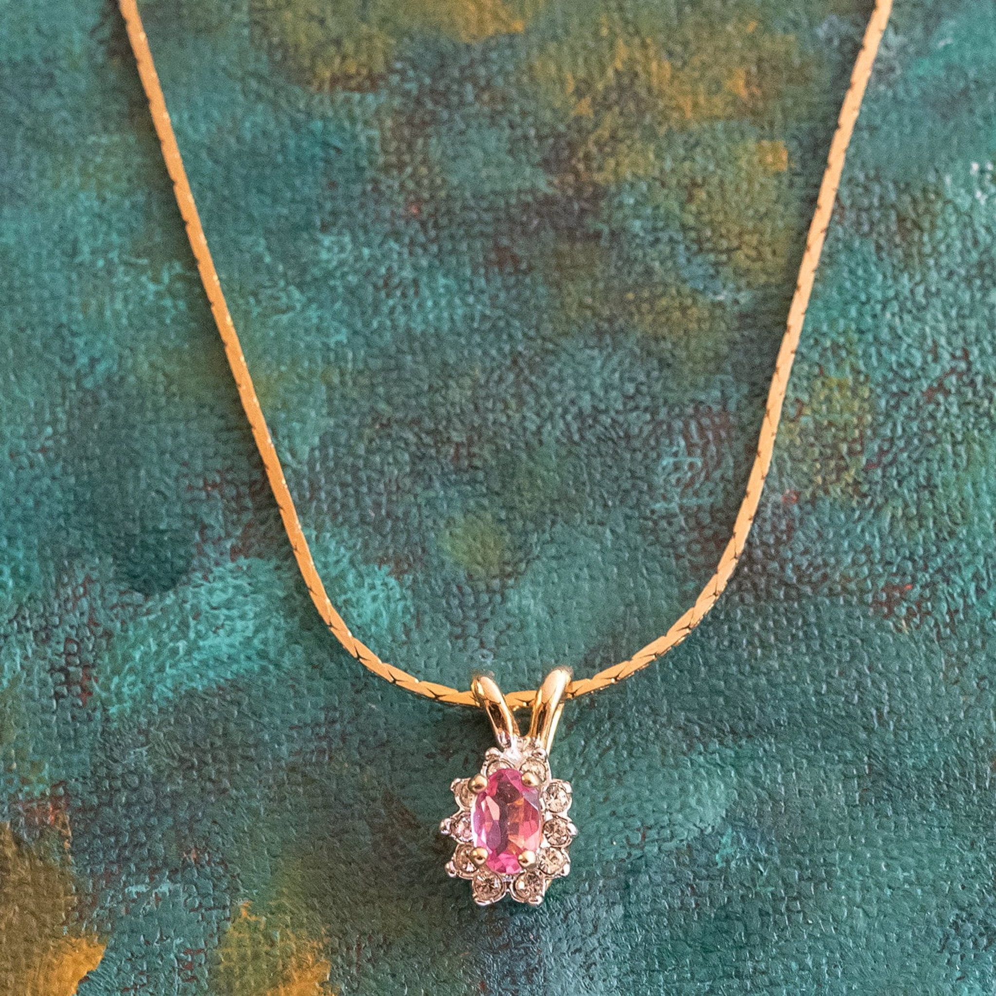 Marquise Opal and Pink Tourmaline Flower Pendant in 10K Gold with Diamond  Accent | Zales