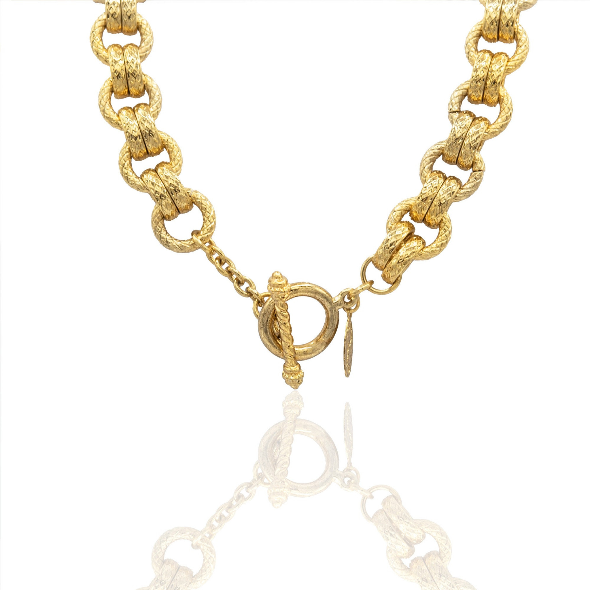 アクセサリー goa long chain necklace 2way archive Hanging lozenge ovals chain necklace Gold-plated - L'Atelier