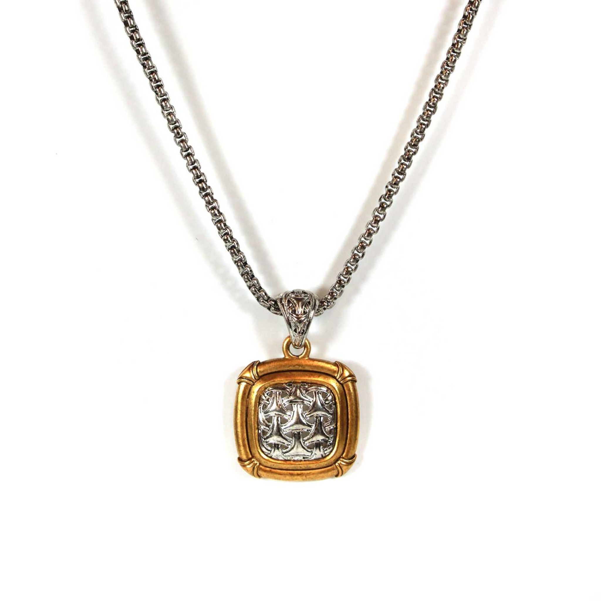 ★VINTAGE HOLLYWOOD★ Square Bold Chain Necklace VINTAGE HOLLYWOOD】Square Bold Chain Necklace