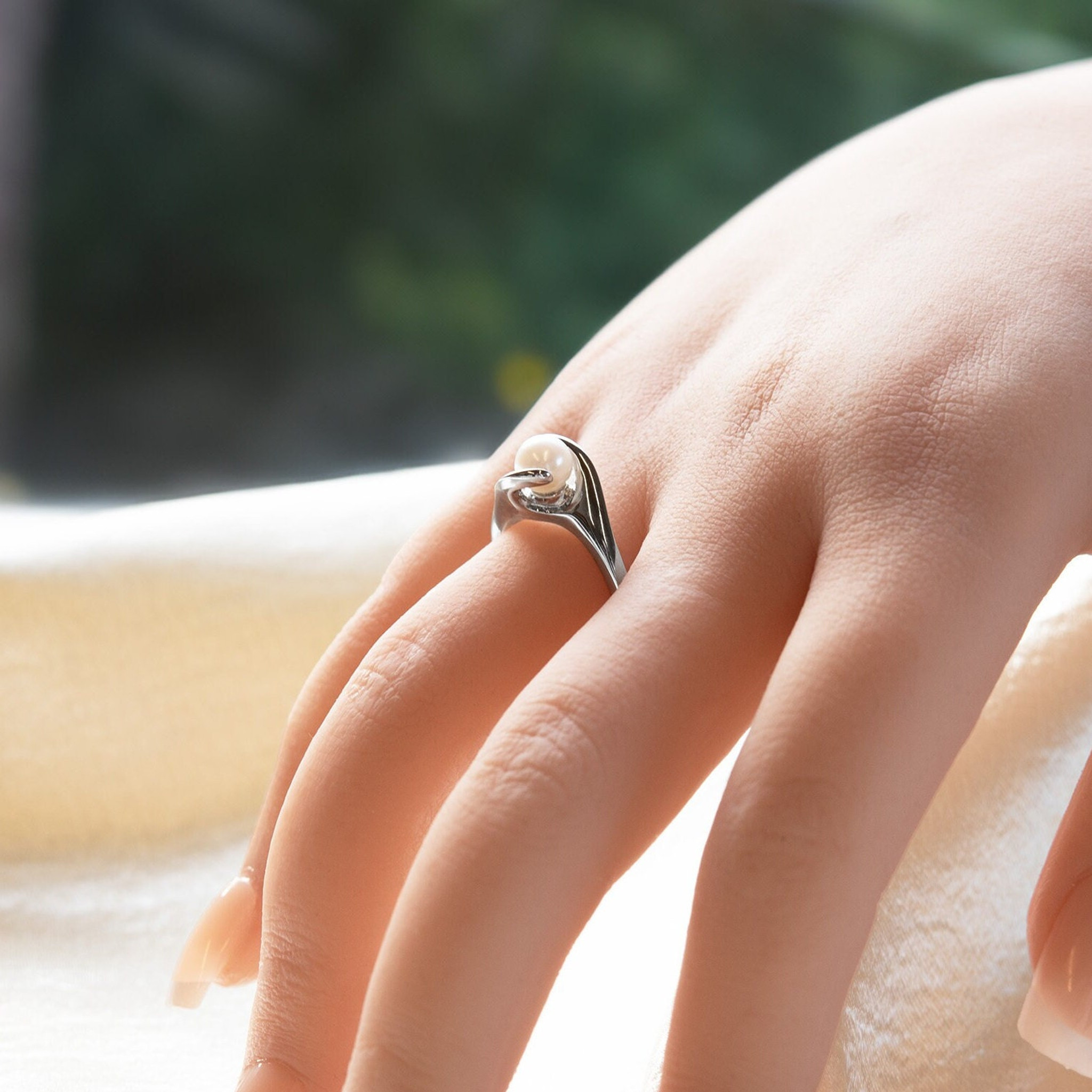 アクセサリー vintage Jewelry ring antique 80s 70s A Vintage Ring 1970's Antique Pearl Ring 18k White Gold