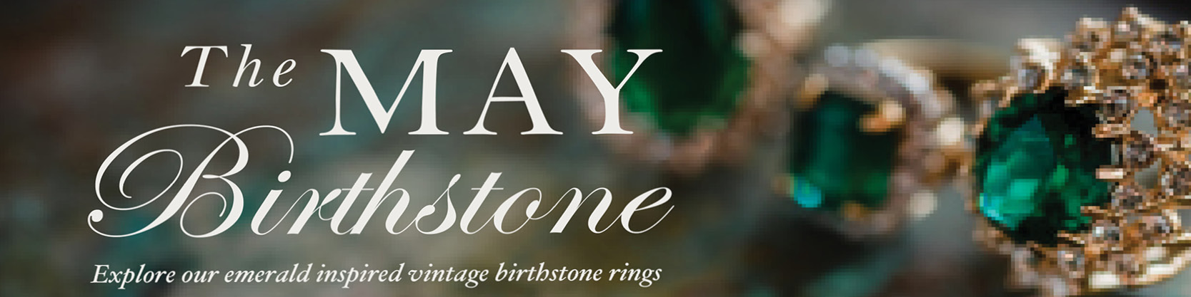 May birthstone vintage emerald ring - cubic zirconia - clear Swarovski crystals