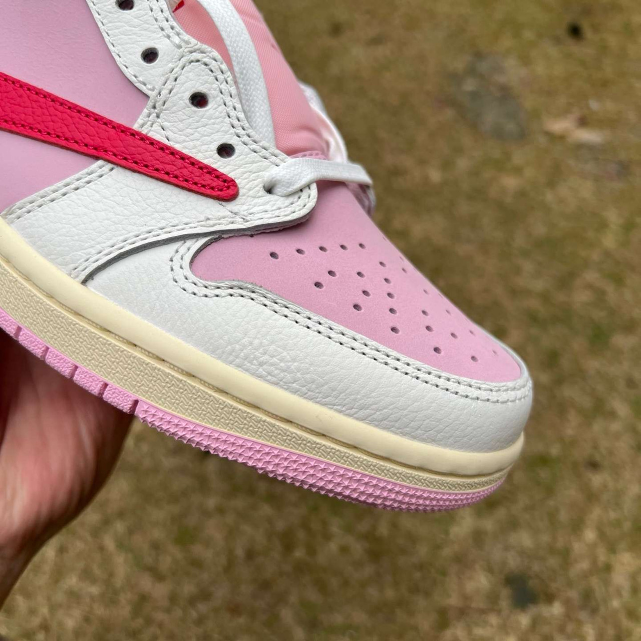 12 Pair - Jordan 1 Retro Low OG SP Travis Scott Sail Tropical Pink