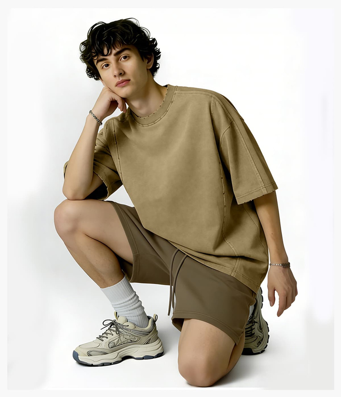 Washed Brushed 100%Cotton 270G T-Shirt