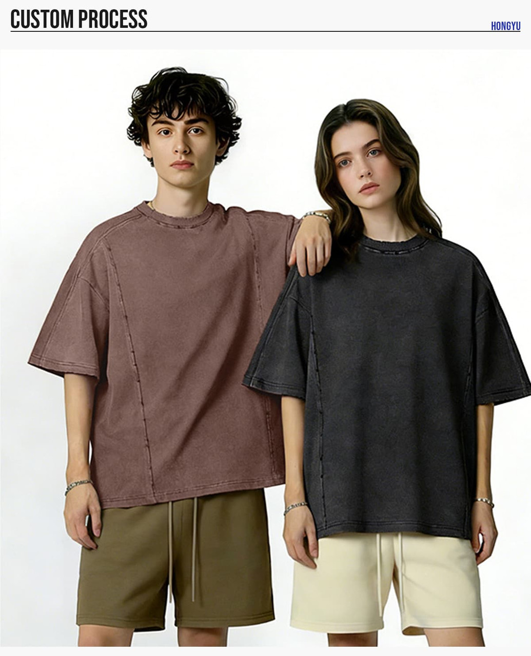 Washed Brushed 100%Cotton 270G T-Shirt
