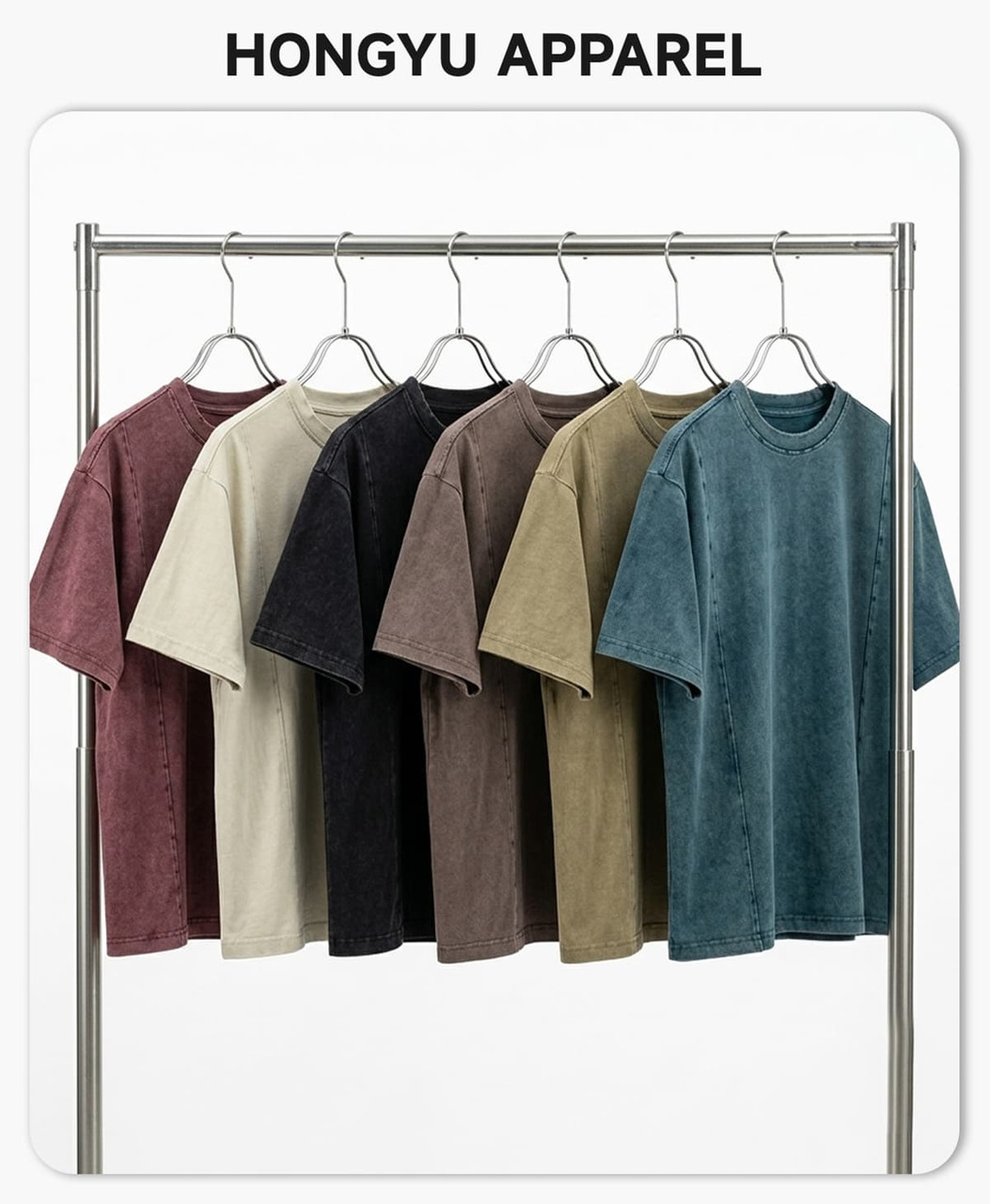 Washed Brushed 100%Cotton 270G T-Shirt