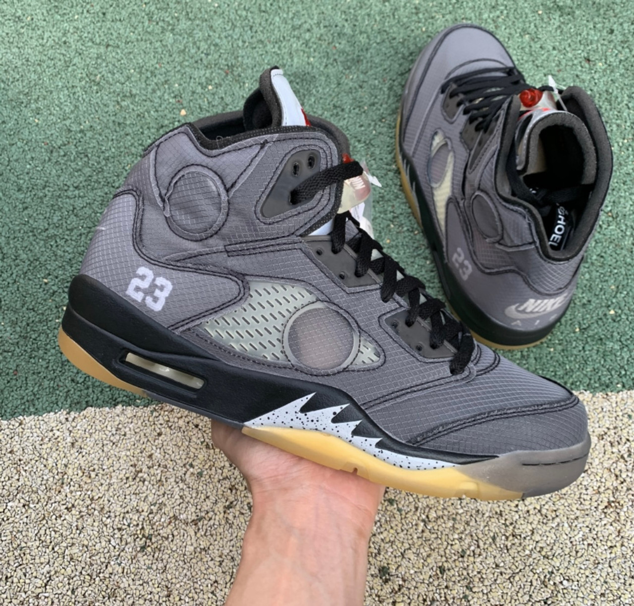 12 Pair -Jordan 5 Retro Off-White Black - Low Low Wholesale