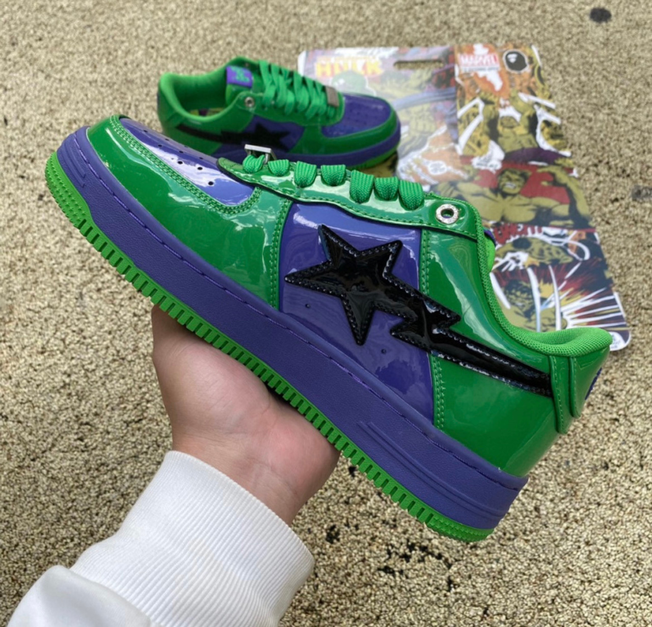 12 BAPE STA Marvel Hulk Green Purple - Low Low Wholesale Distributors