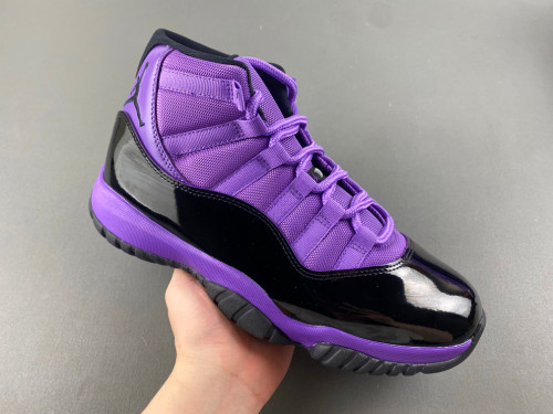purple and black jordan 11s
