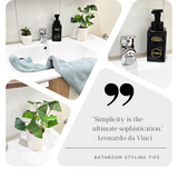 Elevate Your Bathroom Aesthetic: The Art of Styling with Dark Amber and Shades of Green