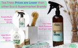 How do Tea Trees prices compare to other supermarket and eco cleaner options?