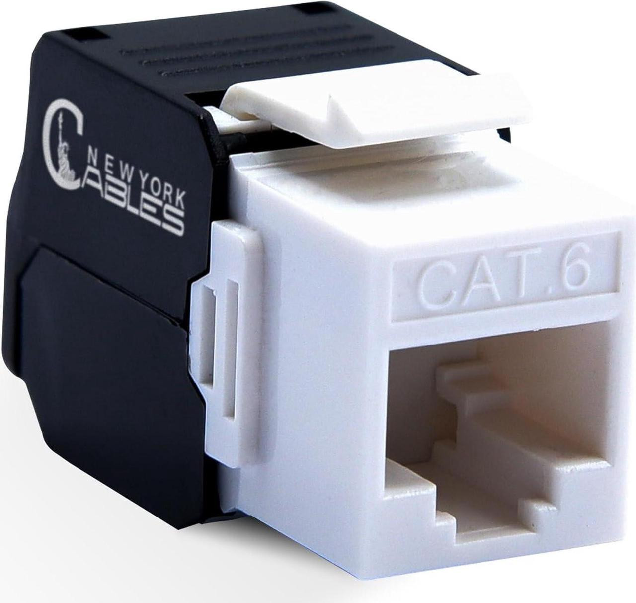UTP Toolless Cat6 Rj45 180Dgr Vert.Keystone Jack WHT-BLA NYC (25pcs)