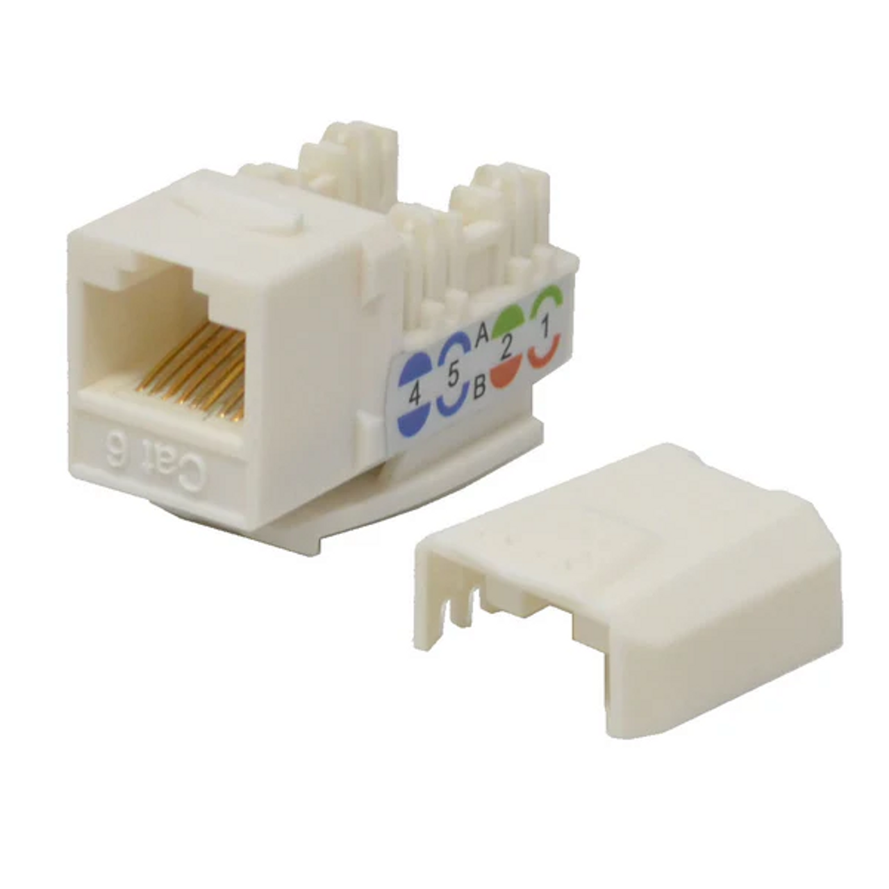 Keystone Jack Cat6 White Network Ethernet 110 Punchdown 8P8C