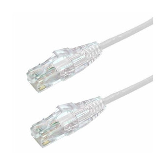 6 inch Cat6 Patch Cable Slim bare copper conductor, White
