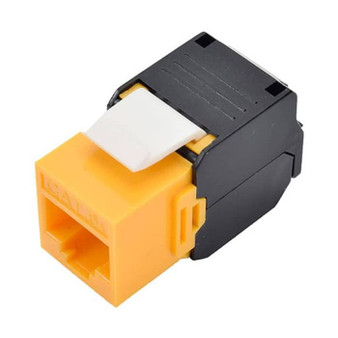 Cat6A UTP Toolless Rj45 Vertical Keystone Jacks Yellow (25 Pcs)