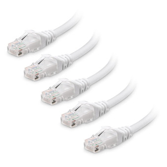 Pack of Five Cat6 Snagless Ethernet Patch Cable (1ft)