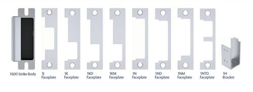 HES 1600 Strike with 8 Faceplates and Brackets - LTK-1600CS