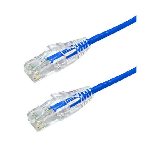 6 inch Cat6 Patch Cable Slim bare copper conductor, Blue 6 inch Cat6 Patch Cable Slim bare copper conductor, Blue