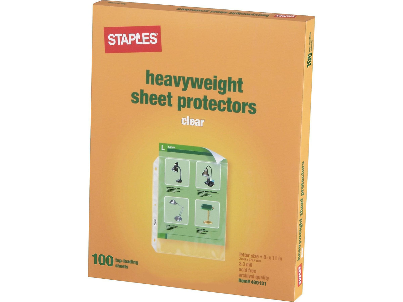 Staples Heavy Weight Trading Card Pages, 8.5 x 11, Clear, 50