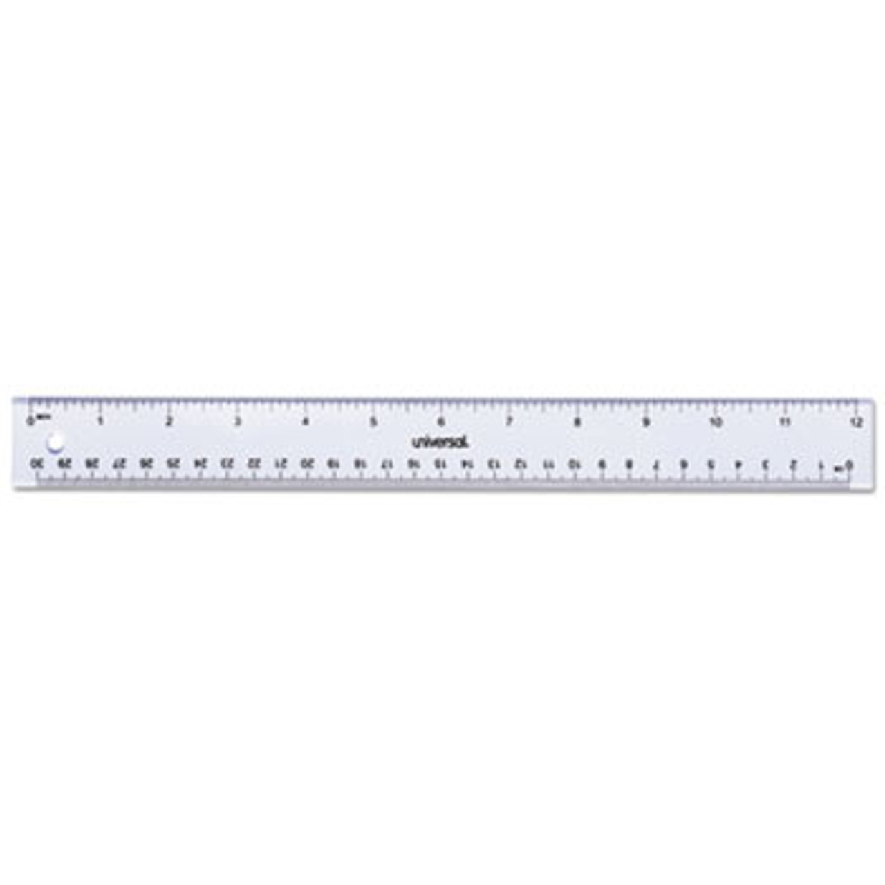 Universal Clear Plastic Ruler, Standard/Metric, 12 Long, Clear