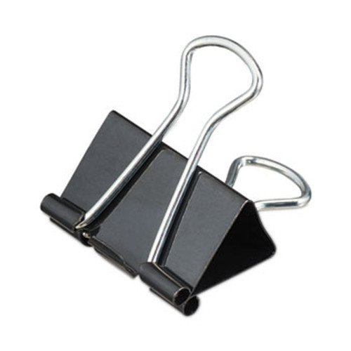 Universal Binder Clips, Medium, Black/Silver, Dozen