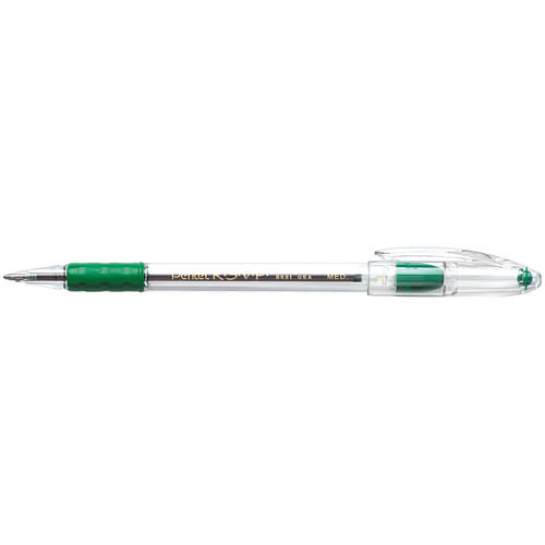 Pentel® RSVP® Stick Ballpoint Pens, Medium Point, Green Ink, Dozen