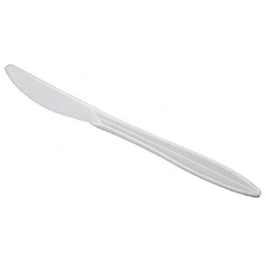 MEDIUM WEIGHT PP KNIVES DISPOSABLE, WHITE, BULK PACKED (1000/CS)