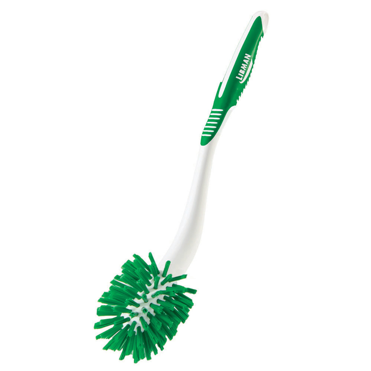 The Libman Large Angle Toilet Bowl Brush has tough bristles to get the tough stains out.