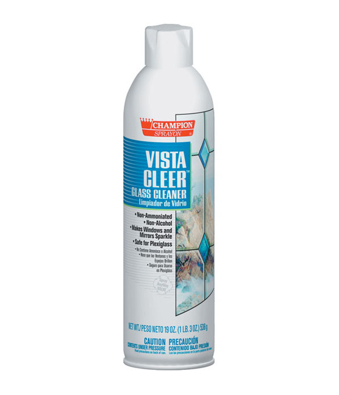 Vista Cleer Glass cleaner has a unique "sprayanyway" sprayer that  allows you to spray vertically, horizontally or upside down.  A Top Seller!