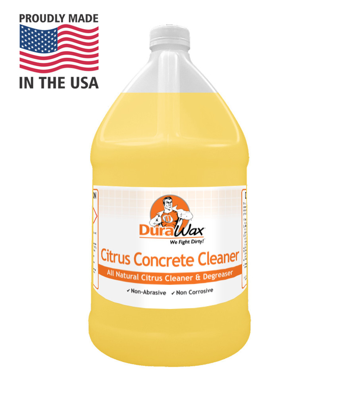 Citrus Concrete Cleaner quickly dissolves oily buildup and black tire marks.