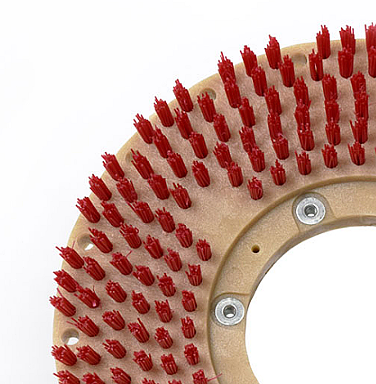 The heavy-duty 3/4" bristles are just the right length to bite into and hold pad securely.