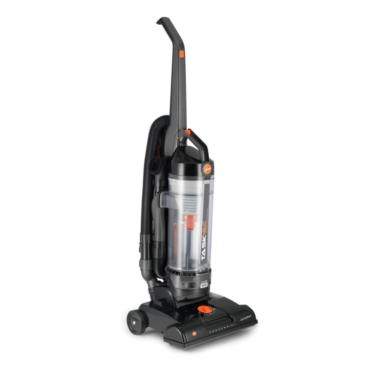 The TaskVac uses a powerful 12 amp motor for strong suction and deep cleaning.