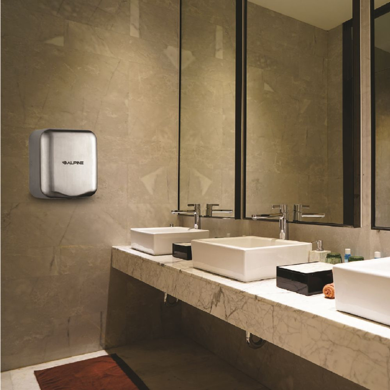 The Brushed Stainless Steel Hemlock Hand Dryer will make your restroom look more upscale.