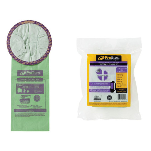 Genuine ProTeam Micro Filter Bags for 6qt. Backpack Vacuums.