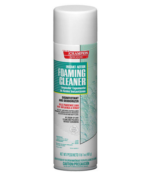 Champiion Sprayon Instant Action Foaming Cleaner is a disinfectant that also removes mold and mildew. 