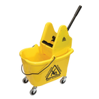 Affordable bucket and downpress wringer combo features non-marking castors that help protect your floors.