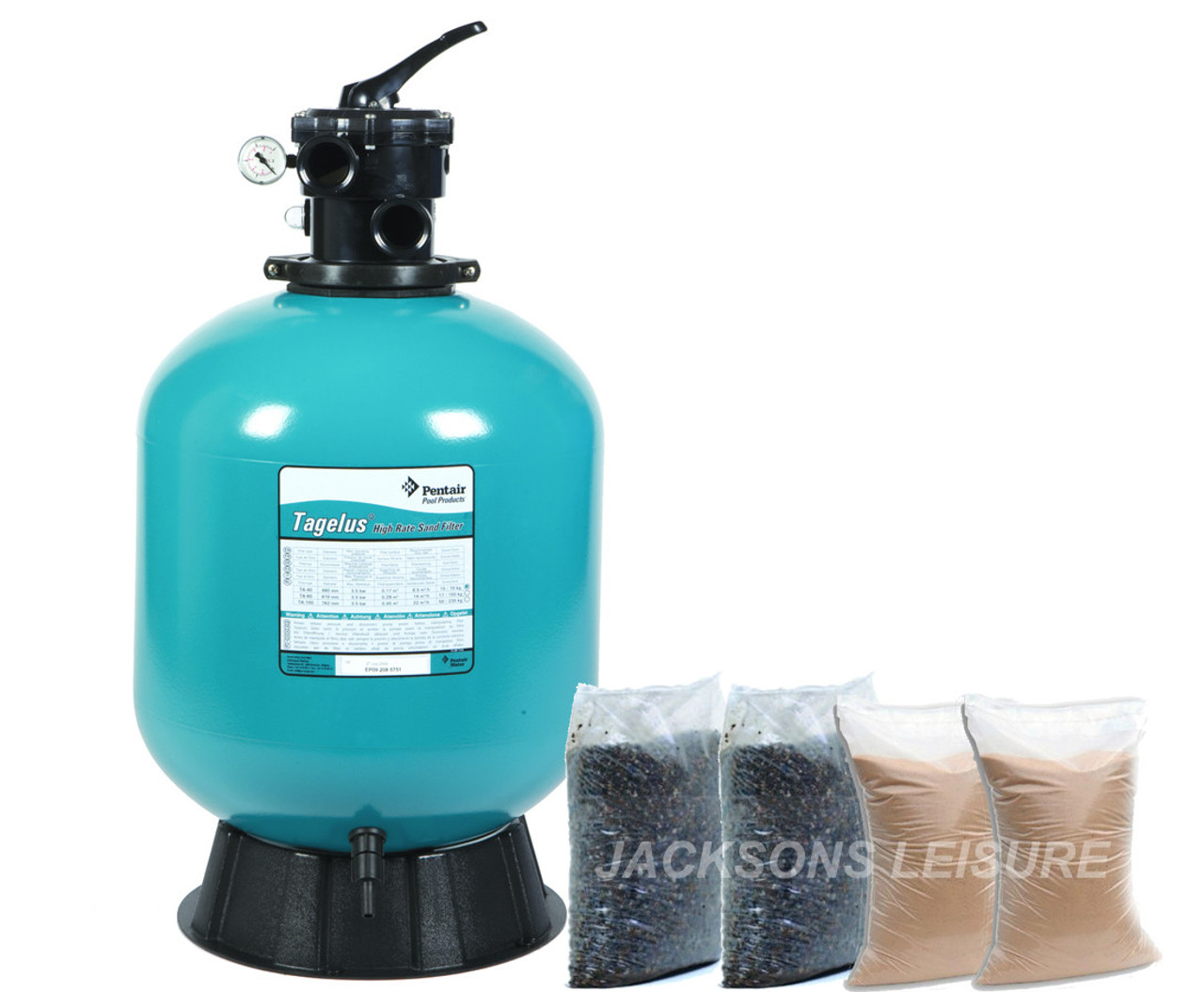 Pentair Tagelus Top Mount Pool Sand Filter with Media