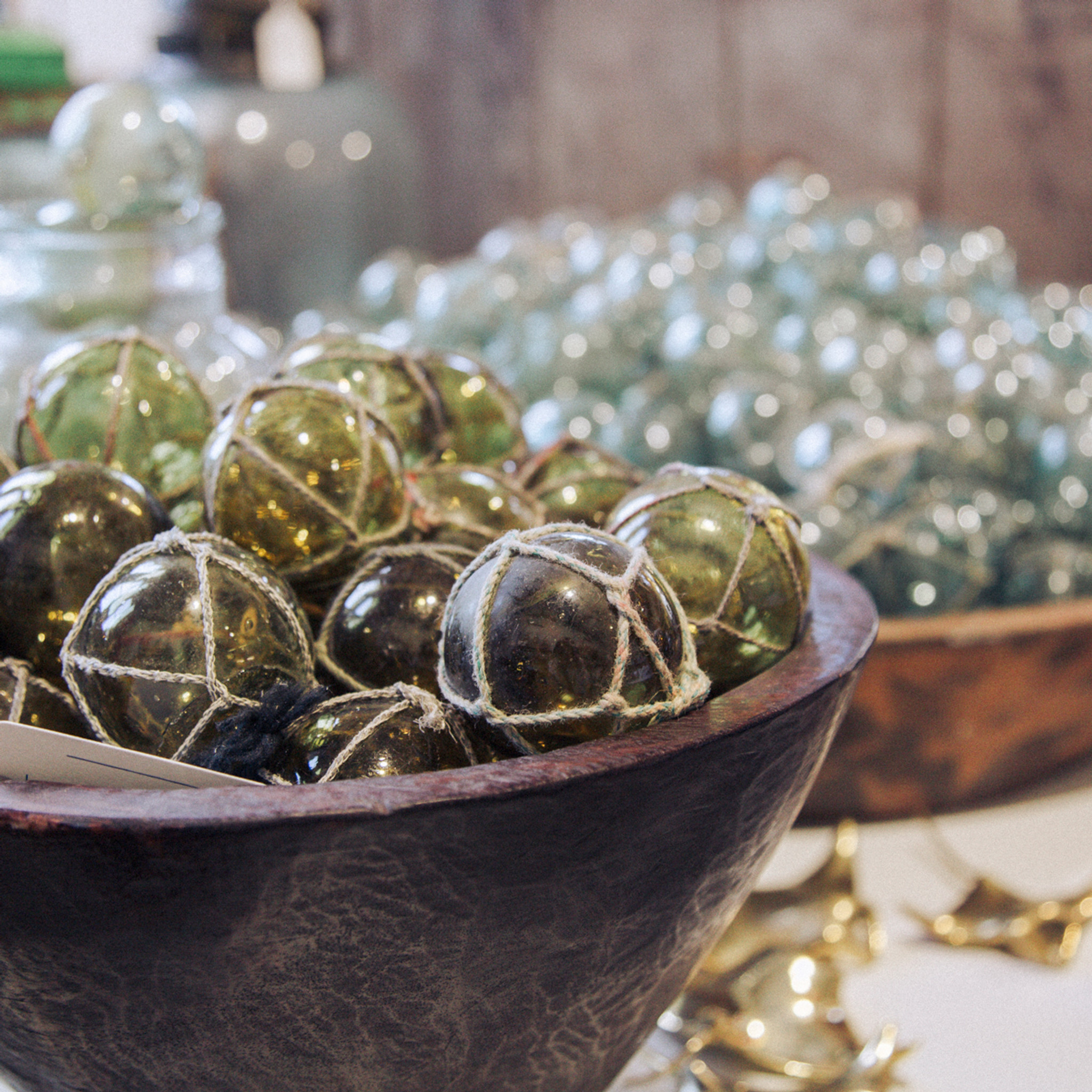 Nautical Glass Fishing Floats Ornaments - California Seashell Christmas