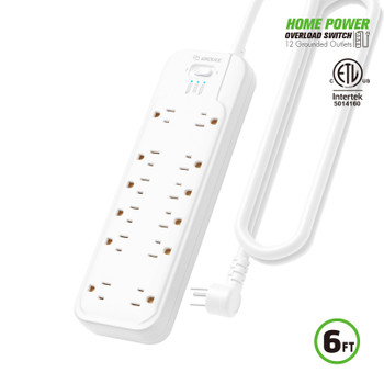 12-OUTLET POWER STRIP & 6FT POWER CORD (6/24)