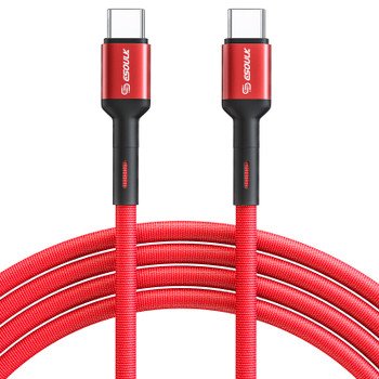 10FT FAST CHARGING CABLE C TO C (6/72)RED