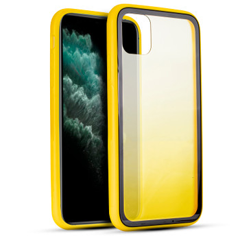 IPHONE 11 PRO MAX  - CLEAR RUBBER CASE - YELLOW