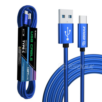 EC45L-TPC-BU: Esoulk 10FT USB Cable For Type-C 1.7A-Blue