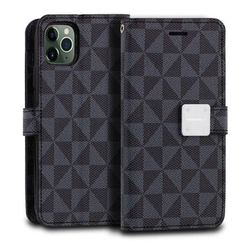 Modeblu iPhone 11 Pro Mode Diary checker Series Wallet Cover -Black