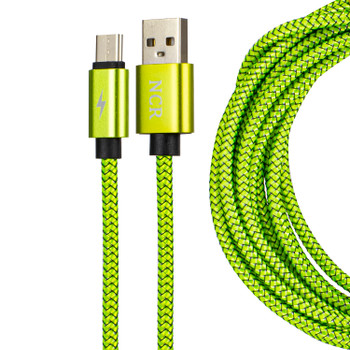 10FEETS NCR METAL ROPE USB CABLE -TYPEC - GREEN